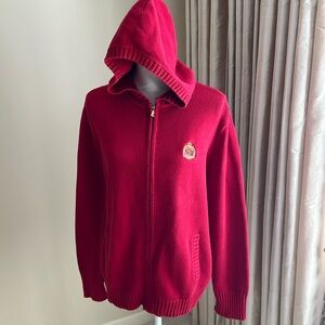 Lauren by Ralph Lauren HOODED FRONT ZIP SWEATER w/ 2 6” pockets!